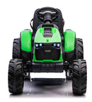 El Traktor, Grøn, inkl. tipvogn, PU lædersæder, gummihjul, litium batteri og fjernbetjening,180x63x71cm