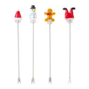 Bloomingville - Misa Cocktail Gaffel, Rød, Glas - Ø2 × H12 cm, sæt med 4