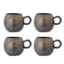 Bloomingville - Paula Kop, Multipak, Brun, Stentøj - Ø9 × H8 cm, sæt med 4