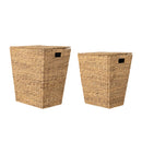 Bloomingville - Mios Vasketøjskurv, Natur, Vandhyacint - L40 × H45 × B30/L44 × H50 × B34 cm, sæt med 2