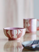 Bloomingville - Saul Skål, Rosa, Stentøj - Ø12,5 × H6 cm, sæt med 4