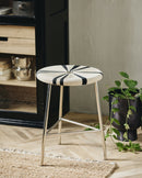 Nordal - MORICE taburet, lav – sort/elfenben – Ø40 × H53 cm