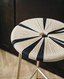 Nordal - MORICE taburet, høj – sort/elfenben – Ø40 × H71,5 cm