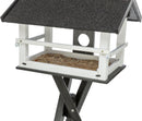 Trixie - Natura Fuglefoderhus med Stativ, 48x33x37, H:133 cm - Sort/Hvid Fyrretræ