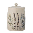 Bloomingville - Bea Krukke m/låg, Natur, Stentøj - Ø12 × H20,5 cm