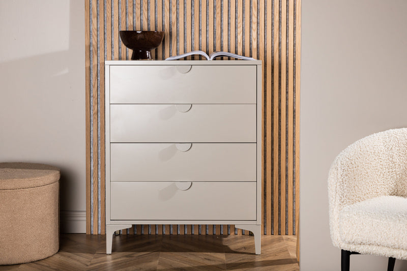 Venture Home - Piring – kommode, beige, stål, 4 skuffer – 40×98×78 cm