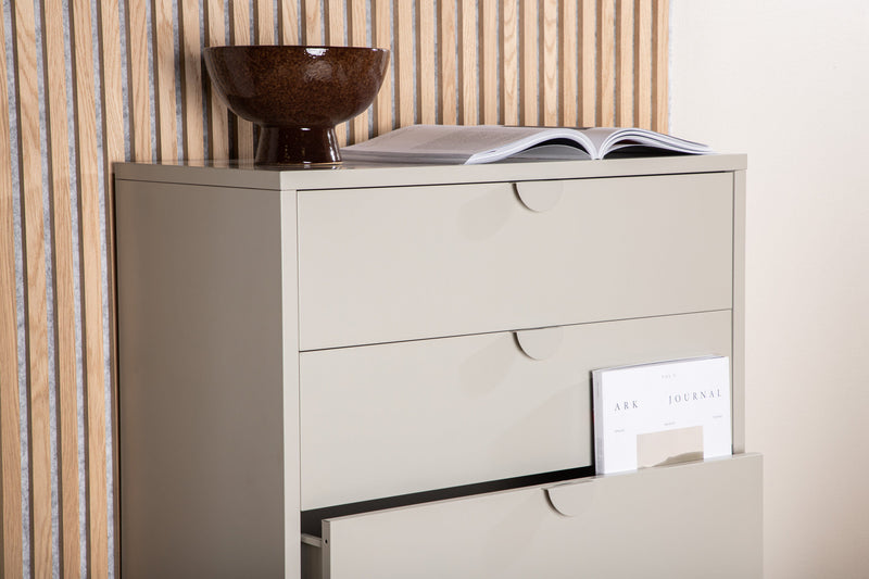 Venture Home - Piring – kommode, beige, stål, 4 skuffer – 40×98×78 cm