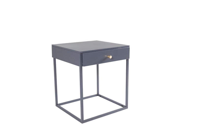 Venture Home - Bakal – sengebord, stål, lysegrå – 43×43×50 cm