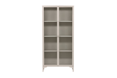 Venture Home - Piring – Vitrineskab, beige stål med 2 døre – 40×90×190cm - Bolig og Haven