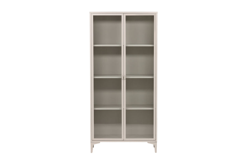 Venture Home - Piring – Vitrineskab, beige stål med 2 døre – 40×90×190cm