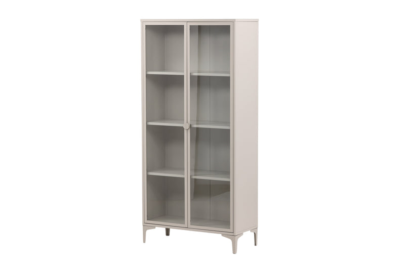 Venture Home - Piring – Vitrineskab, beige stål med 2 døre – 40×90×190cm