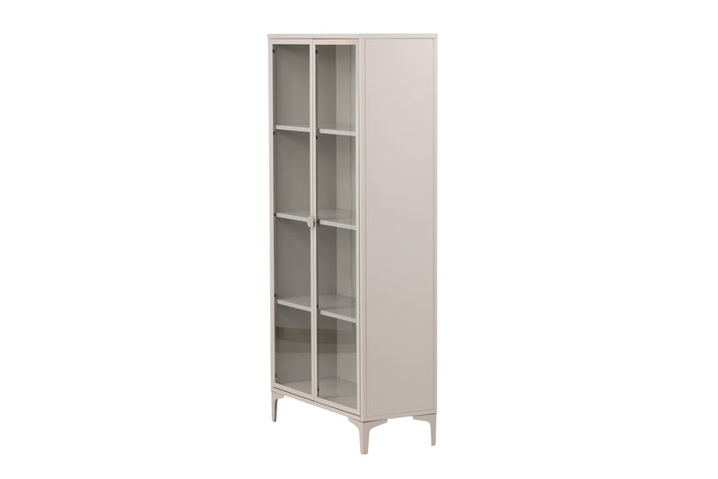 Venture Home - Piring – Vitrineskab, beige stål med 2 døre – 40×90×190cm