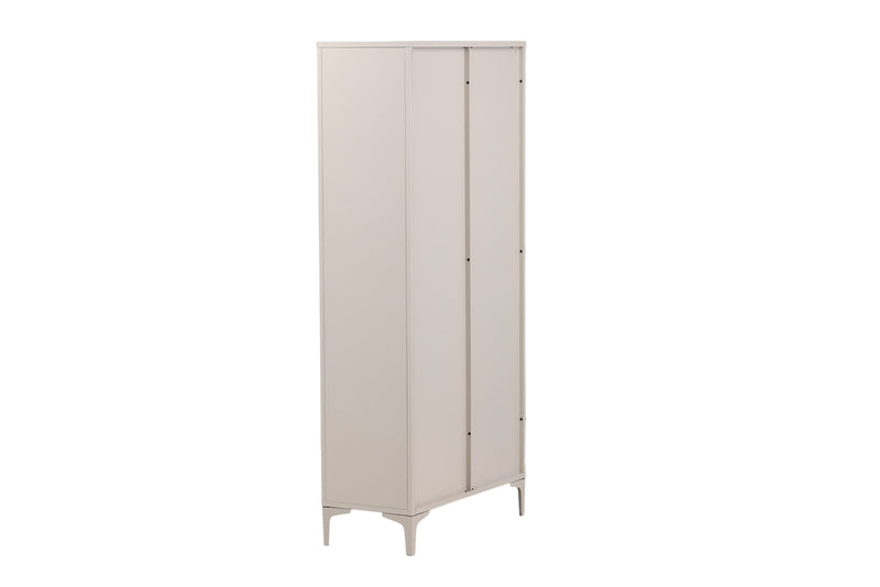 Venture Home - Piring – Vitrineskab, beige stål med 2 døre – 40×90×190cm