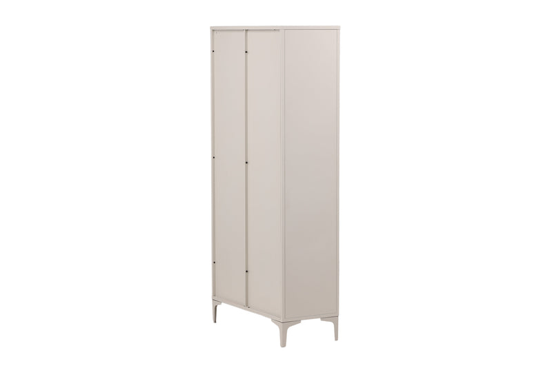 Venture Home - Piring – Vitrineskab, beige stål med 2 døre – 40×90×190cm