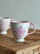 Bloomingville - Wonderland Krus, Rosa, Stentøj - Ø10,5 × H11 cm, sæt med 4