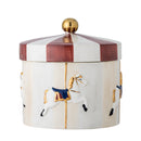 Bloomingville - Merry-go-round Krukke m/låg, Multifarvet, Stentøj - Ø19,5 × H20,5 cm