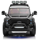 Ford Super Duty Truck Elbil Sort, Lithium, 4x24V Motor, Gummihj., 2-sæder