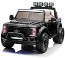 Ford Super Duty Truck Elbil Sort, Lithium, 4x24V Motor, Gummihj., 2-sæder