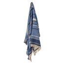 Bloomingville - Toscana Plaid, Blå, Genanvendt Bomuld - L160 × B130 cm