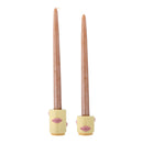 Bloomingville - Sassy Lysestage, Gul, Stentøj - Ø5 × H5/Ø5 × H7 cm, sæt med 2
