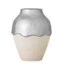 Bloomingville - Silvio Vase, Sølv, Stentøj - Ø20 × H26 cm