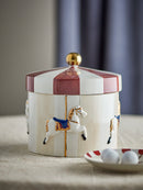 Bloomingville - Merry-go-round Krukke m/låg, Multifarvet, Stentøj - Ø19,5 × H20,5 cm