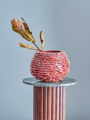 Bloomingville - Morwen Vase, Rosa, Stentøj - Ø22 × H16 cm