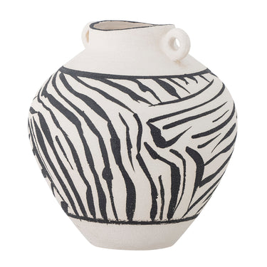 Bloomingville - Togo Vase, Sort, Stentøj - Ø25 × H26 cm
