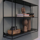 Trademark Living Washington vægreol med seks rum - sort