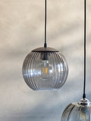 Bloomingville - Sybia Pendel, Grå, Glas - Ø23 × H29 cm