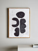 Bloomingville - Comma Illustration med ramme, Sort, Fyrretræ - L53 × H73 × B4 cm