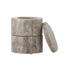 Bloomingville - Nezli Krukke m/låg, Natur, Marmor - L9 × H11,5 × B9 cm