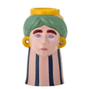 Bloomingville - Miss Jody Vase, Multifarvet, Stentøj - Ø14 × H22,5 cm