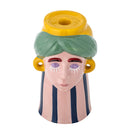Bloomingville - Miss Jody Vase, Multifarvet, Stentøj - Ø14 × H22,5 cm