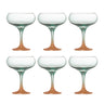 Bloomingville - Signe Cocktailglas, Multifarvet, Glas - Ø9,5 × H13 cm, sæt med 6