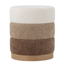 Bloomingville - Bilbao Puf, Brun, polyester - Ø40 × H45 cm