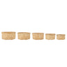 Bloomingville - Toulon Kurv, Natur, Bambus - Ø14 × H7/Ø15 × H8/Ø17 × H8/Ø20 × H10/Ø23 × H11 cm, sæt med 5