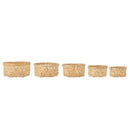 Bloomingville - Toulon Kurv, Natur, Bambus - Ø14 × H7/Ø15 × H8/Ø17 × H8/Ø20 × H10/Ø23 × H11 cm, sæt med 5