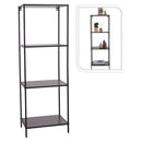 Vægreol - sort metal - 3 hylder - H130cm