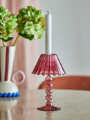 Bloomingville - Cisco Fyrfadsstage, Rød, Glas - Ø12 × H19,5 cm