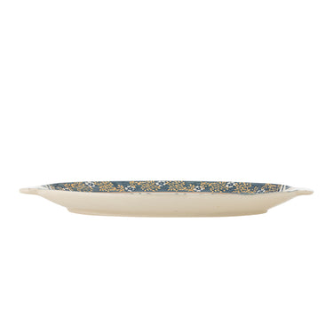 Bloomingville - Hezha Serveringsfad, Blå, Stentøj - L34 × H3,5 × B25 cm