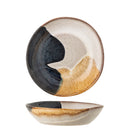 Bloomingville - Jules Tallerken Dyb, Blå, Stentøj - Ø22 × H5 cm