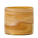 Bloomingville - Sylas Fyrfadsstage, orange, Glas - Ø11,5 × H11 cm