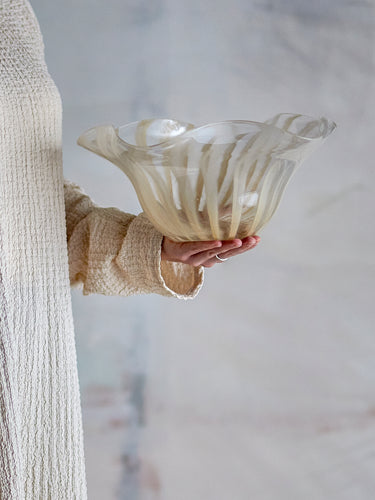 Bloomingville - Imri Skål, Rosa, Glas - L32 × H13 × B30 cm