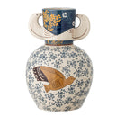 Bloomingville - Hezha Vase, Blå, Stentøj - Ø16,5 × H23,5 cm