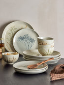 Bloomingville - Bea Bordservice Sæt, Natur, Stentøj - B:Ø11,5 × H6,5/P:Ø21 × H2/P:Ø27,5 × H3, sæt med 12