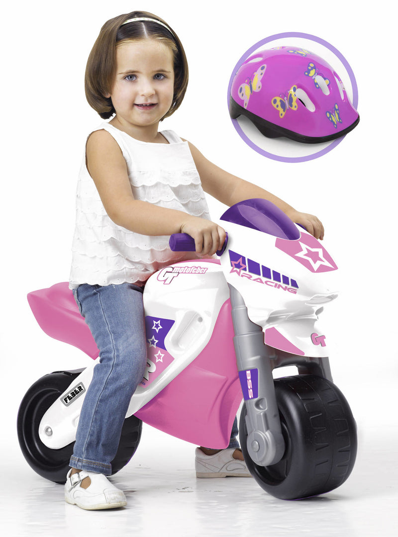 Feber - Motofeber 2 Racing løbecykel m.hjelm, Pink