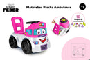 Feber - F2F Blocks gåvogn - Ambulance, hvid/pink