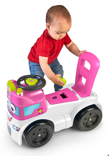 Feber - F2F Blocks gåvogn - Ambulance, hvid/pink