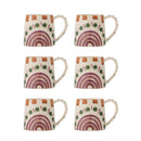 Bloomingville - Shama Kop, Multipak, Multifarvet, Stentøj - Ø8,5 × H8 cm, sæt med 6